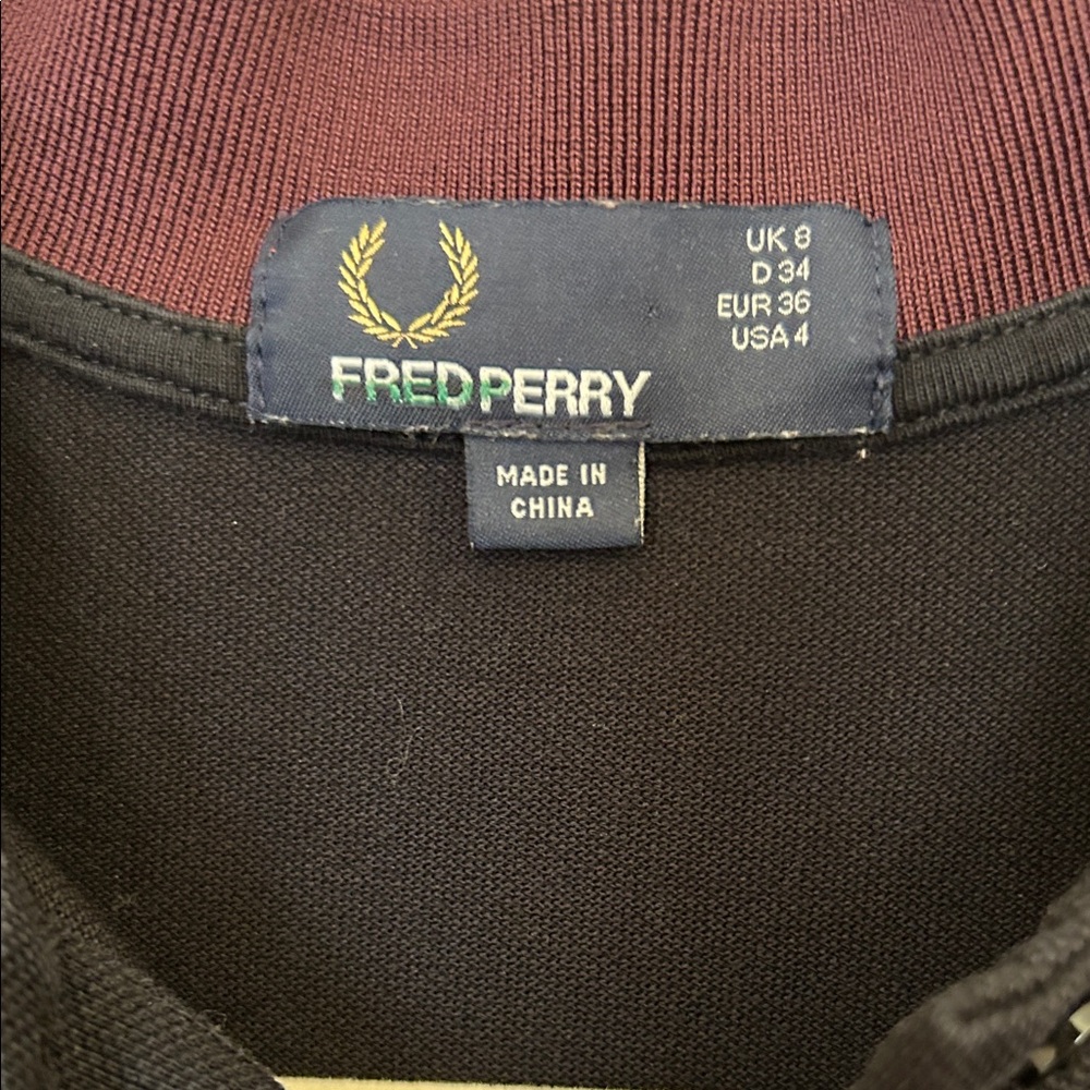 Fred Perry Black Mini Polo Dress with Pleated Satin back - Picture 2 of 8